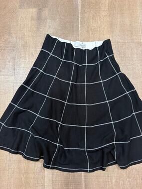 Classic Concepts Black White Grid A Line Mini Skirt Womens